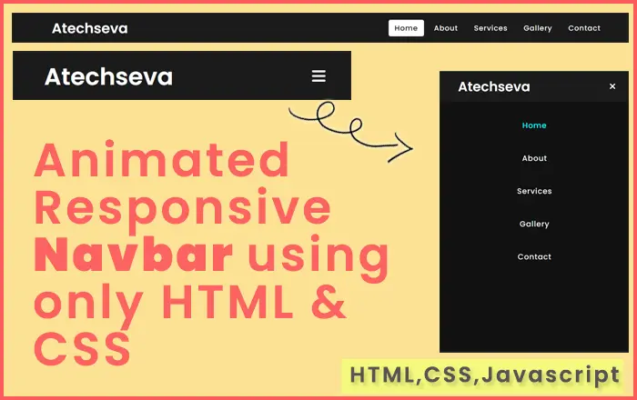 Animated Navigation Menu Bar using HTML & CSS