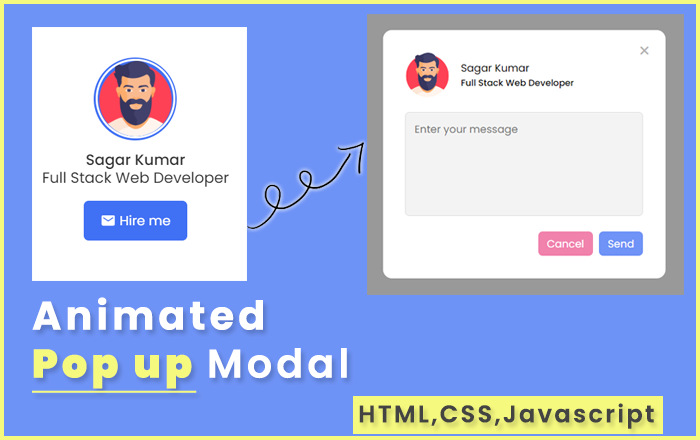 Animated Popup Modal using HTML, CSS, Javascript