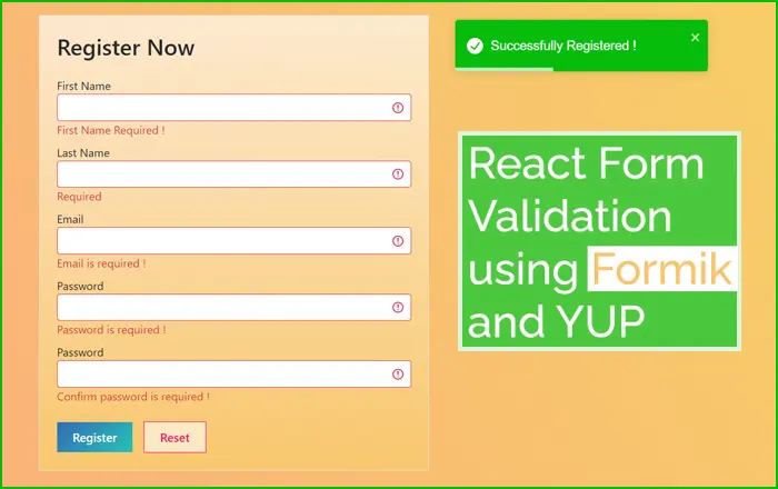 Formik and YUP in React JS | How to Create and Validate Forms in React using Formik and Yup