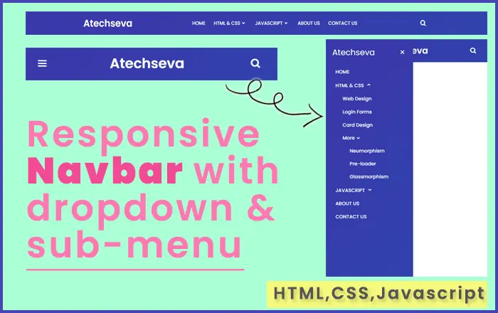 Responsive Drop Down Menu with Sub Menu in HTML, CSS & JAVASCRIPT