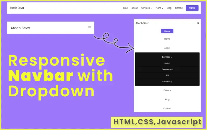 Responsive Dropdown Menu Using HTML, CSS & JAVASCRIPT