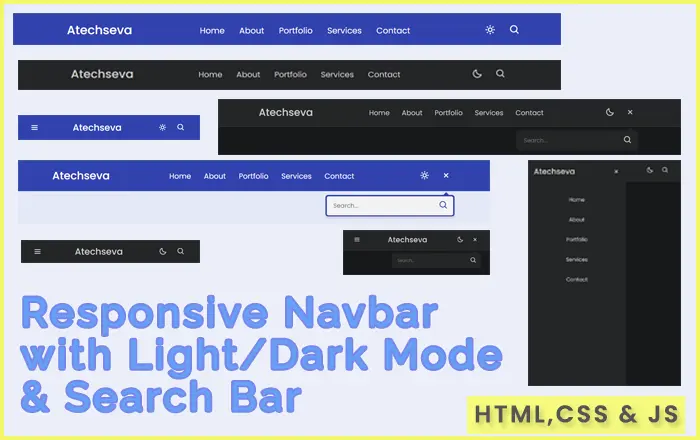 Responsive Navigation With Light/Dark Mode & Search Bar