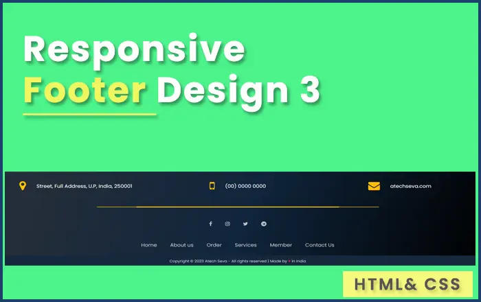 Simple Responsive Footer Design 3